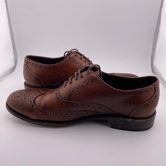 Thursday Boot Company Wingtip Brogue Dress Shoes Leather Brown Mens Size‎ 10
